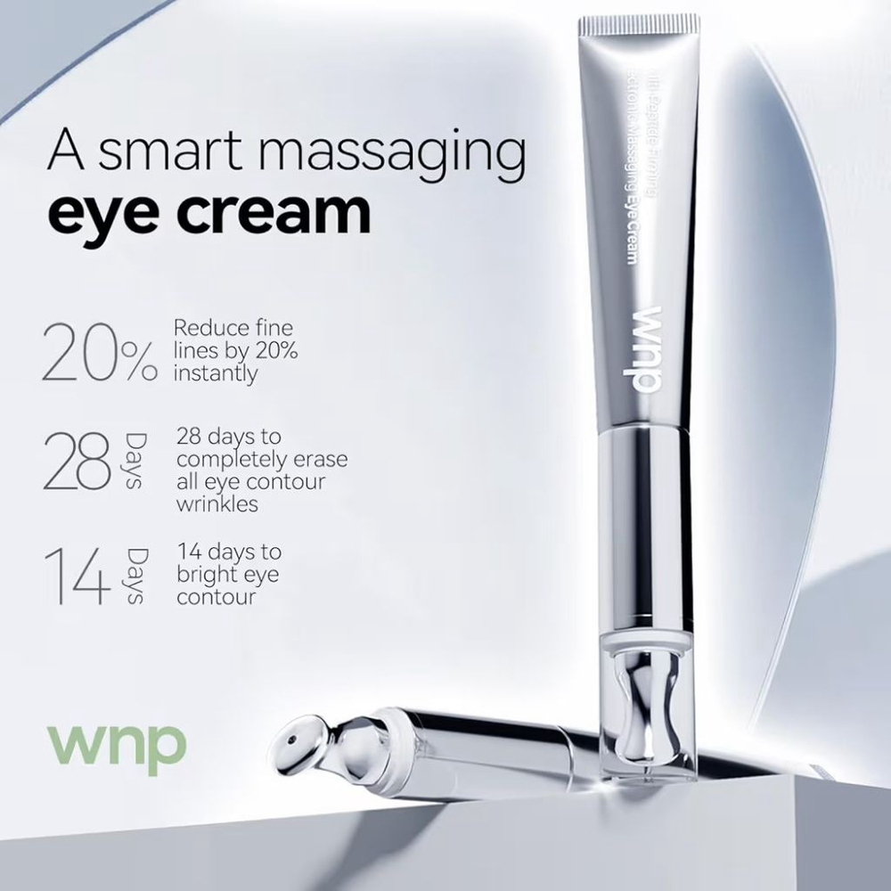 WNP Multi-Peptide Firming Electronic Massaging Eye Cream Firm Brighten Depuff - Picture 2 of 15